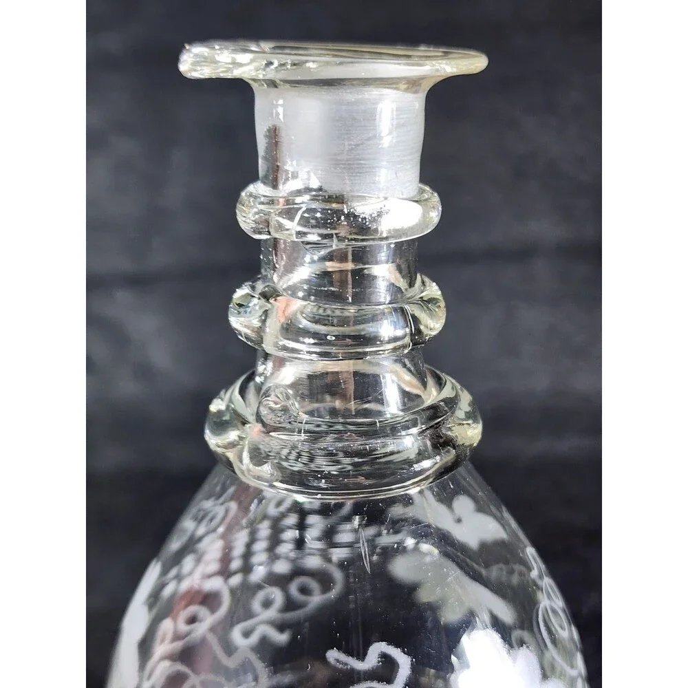 Antique (19th Cent.) Soda Glass Decanter ~Fancy Pinnacle Stopper, Bohemia c.1860